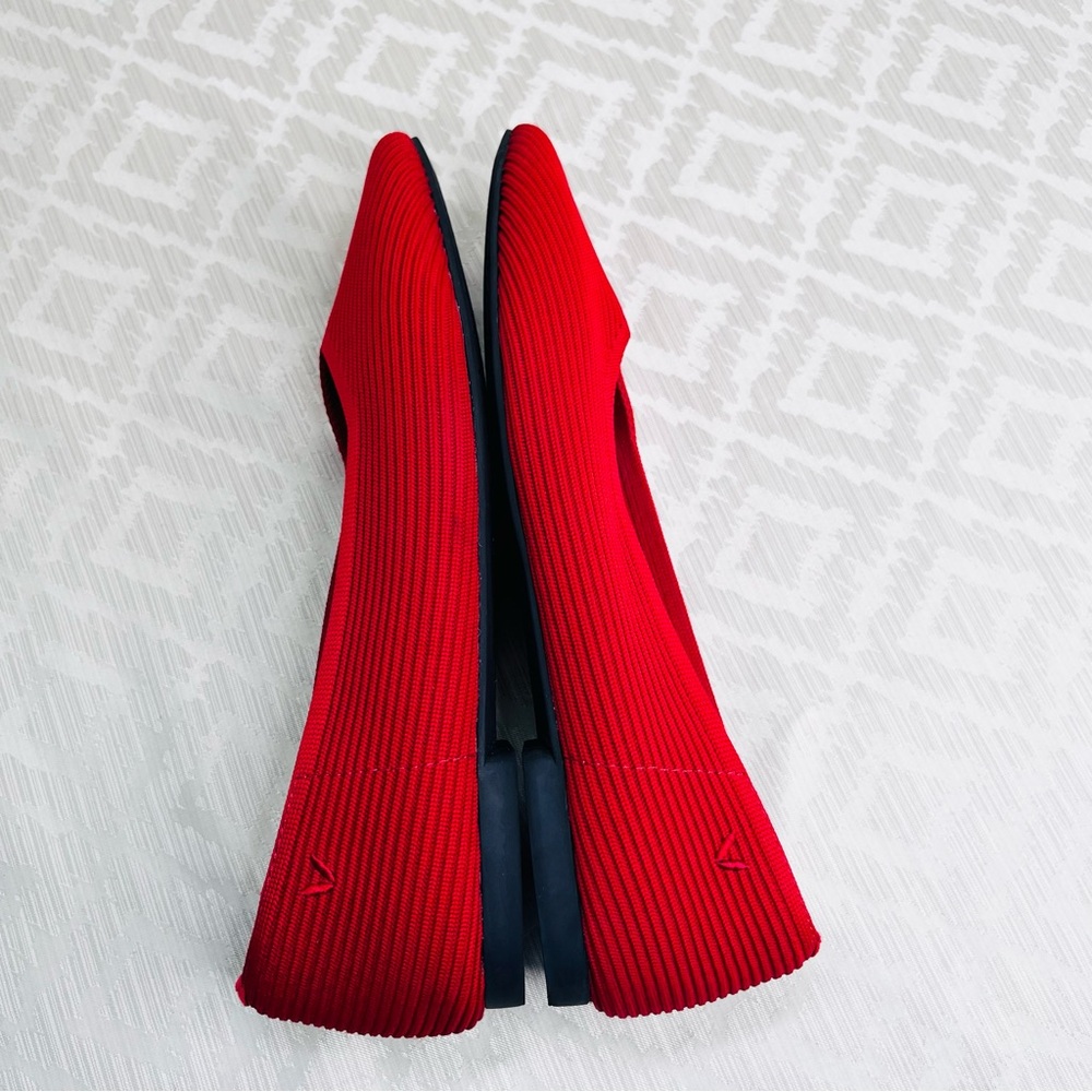 Vivaia Margot Square-Toe V-Cut Flats Red Size 39.5 or 8.5 US - Picture 5 of 8